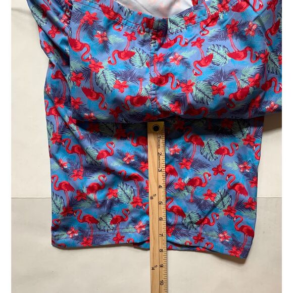 TailorByrd Pool Blue Flamingo size Medium Swim Trunks - Picture 3 of 6